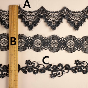 Black lace trim for DIY sewing,DIY lace trimming