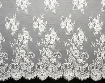 Black Lace Fabric Gorgeous Eyelash Floral Lace Fabric Black - Etsy