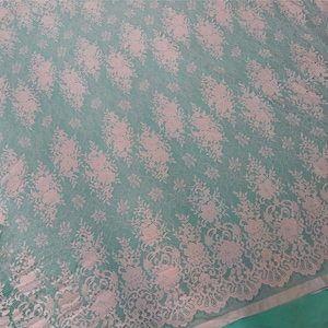 Feiner Chantilly-Spitzenstoff, weißer floraler Spitzenstoff für Hochzeit 59 &quot;Breite, schwarzer Spitzenstoff&quot;