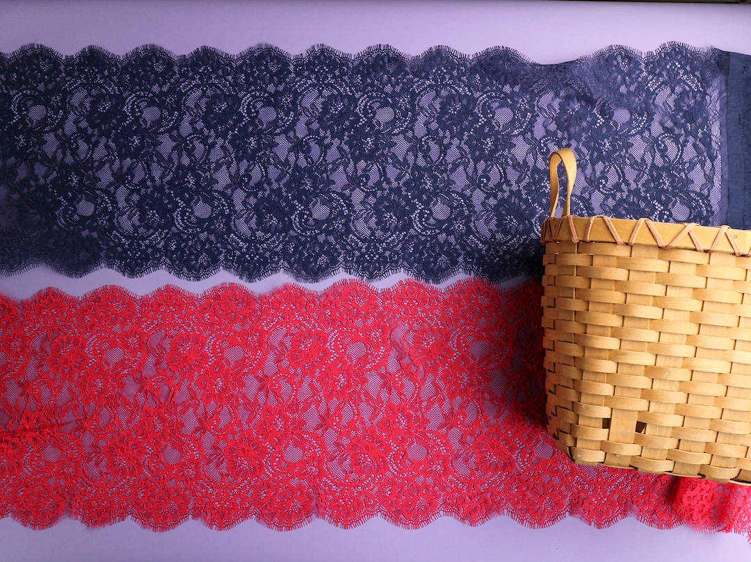Red Lace Trimming,navy Blue French Chantilly Lace ,exquisite Eyelash ...