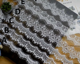Off White Chantilly Eyelash Lace Trim, Bridal Lingerie, 3 meters-LSET016