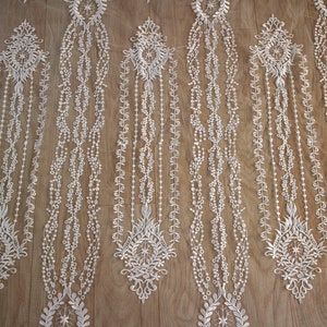 Lace fabric in ivory white,dress lace ,wedding lace ,grass and flower embroidery lace