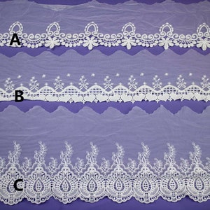 white forial Lace trim-LLET005S