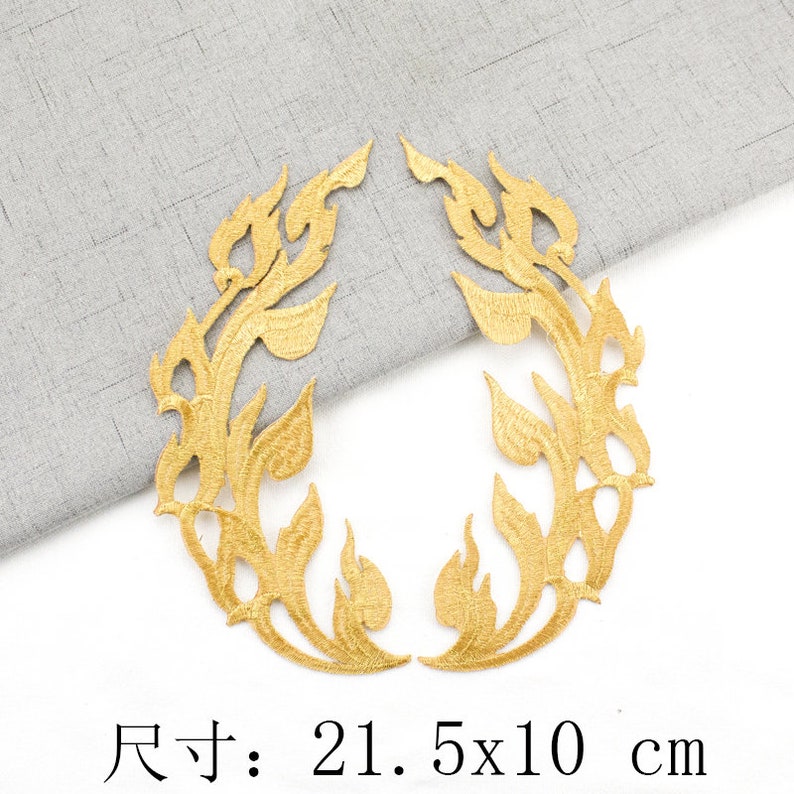 Gold applique ,embroidery patch 1pair2pcs image 7