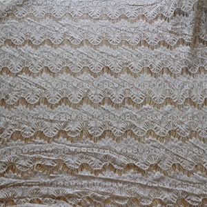 Blush Pink Eyelash Lace Fabric by the Yard or Wholesale for dress,bone lace fabric image 5