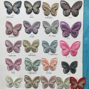 Butterfly Appliques, 5pcs butterfly applique, pink lace applique,flower appliques,lace sticker