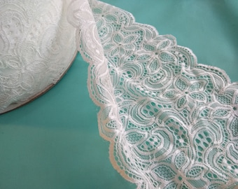 Lace trim,Elastic Lace,Lace Headbands ,off white wedding lace,Stretch Lace Trim -lingerie lace Trimming,trim sell by yard