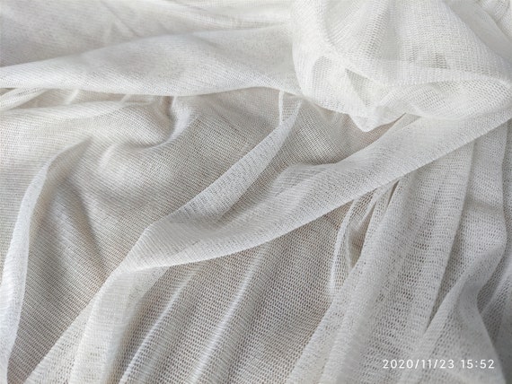 Silk Mesh Tulle ,30g/m2,off White Tulle ,little Stretch Silk
