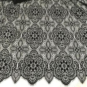 black eyelash Lace Fabric ,off  White Chantilly Lace fabric  for wedding 59" width 3 yards
