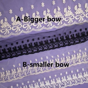 Bowknot lace trim,off white wedding embroidered lace bow,,bowknot Lace ribbon-LLET007S