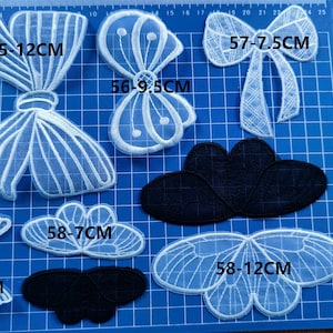 off white Lace applique,butterfly appliques,lace sticker, bow-knot sticker