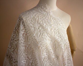 branch lace,leaves lace ,Lace Fabric sell by yard ,off  White Chantilly Lace fabric  for wedding 59" width,dress lace ,black lace fabric