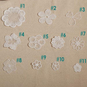 20pcs off White Cotton Applique ,Wedding Lace Applique, Rose Flower Lace Applique, flower Lace Applique, Wedding Accessory DIY, Bridal Lace