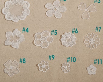 20pcs off White Cotton Applique ,Wedding Lace Applique, Rose Flower Lace Applique, flower Lace Applique, Wedding Accessory DIY, Bridal Lace