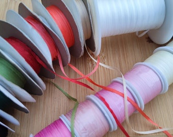 Silk trimming-2mm solid colour silk ribbon for Embroidery