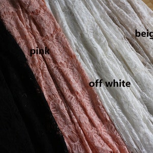 Blush Pink Eyelash Lace Fabric by the Yard or Wholesale for dress,bone lace fabric image 1