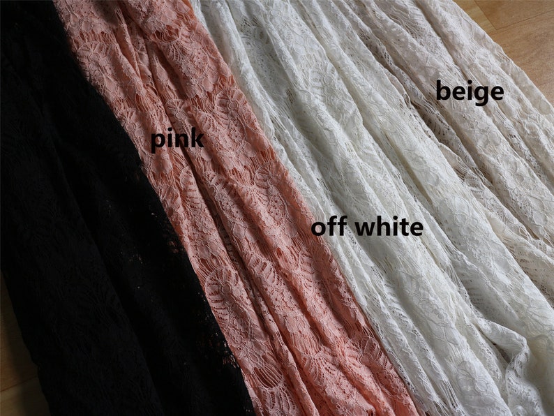 Blush Pink Eyelash Lace Fabric by the Yard or Wholesale for dress,bone lace fabric image 1