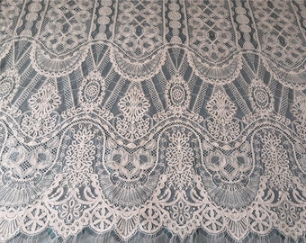 Chantilly lace ,cotton Lace veil in 3meters ,Lace fabric,lace trim,レース,dentelle,Spitze,encaje, eyelash lace,Soft Lace fabric