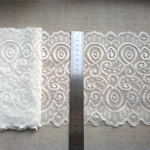 Aus weißen Hochzeit Spitze Bulk Stock, Stretch Lace Trim - Extra breite Spitze Trim, 7&quot; breite Spitze Trim
