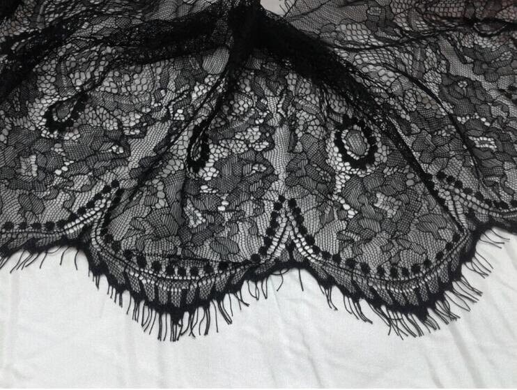 Eyelash Lace Trim in black for sewing Shawls Skirt | Etsy