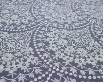 Tela de seda bordada, tela bordada de seda, tela para vestido de novia en color blanco roto, tela bordada para falda de seda