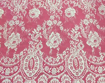 3yards Chantilly Lace Fabric-60cm, Black Eyelash Lace Trim, Wedding Table Decor, Black Floral lace shawl -7247-2