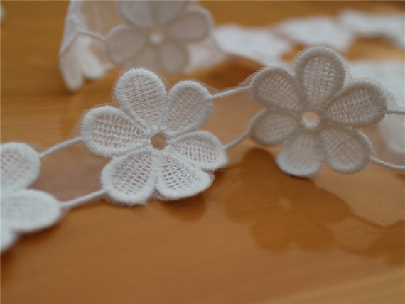 20pcs UPick Fancy ribbon flower Daisy Appliques DIY Sewing Wedding Deco 