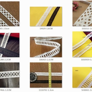 Lattice cotton trim by yard-Vintage Cotton Lace trim Hollow out Lace Trims-LLCT001