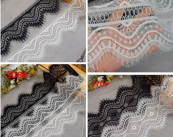 Eyelash lace trim sold by 3meters,wedding Lace trim, black Eyelash lace for lace dress