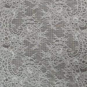 Hight quality ivory lace Fabric ,off White Chantilly Lace fabric for wedding,Lace trim image 6