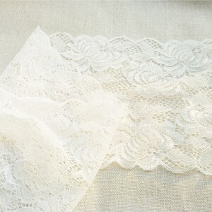 off Wide Stretch Lace Trim sell by yard,black stretch lace trim