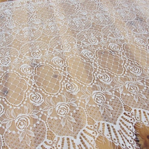 White Chantilly Lace Fabric-3meters Wedding Lace Black - Etsy