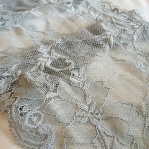 Stretch lace trim,grey Elastic Lace,Lace Headbands ,elastic lace,Stretch Lace Trim -lingerie lace Trimming,trim sell by yard-19CM WIDTH