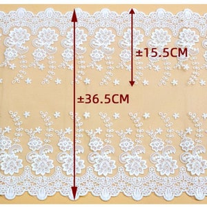 Double sides Flower Embroidery Fabric ,Cotton Lace Fabric ,Floral wedding lace fabric 35 Centimetres
