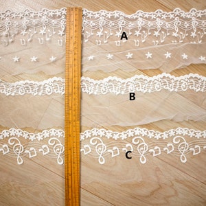 Music note Lace ribbon online store Musical Notes embroidered ribbon DIY material 10cm lace belt online sale-LLET008S