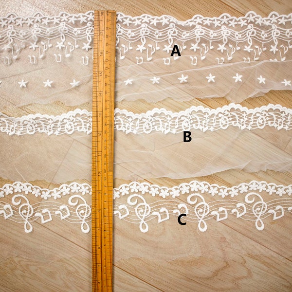 Musik Note Lace Band Online-Shop Musiknoten bestickt Band DIY Material 10cm Spitze Gürtel Online-Verkauf-LLET008S