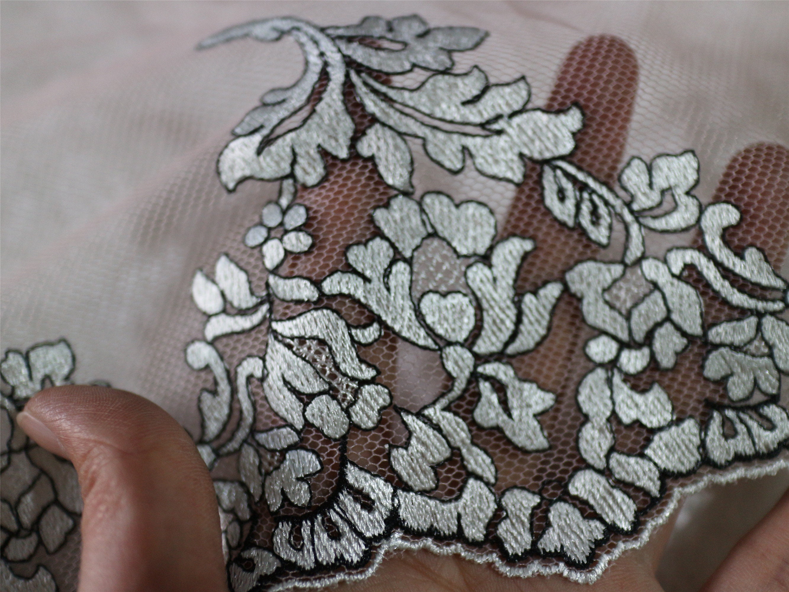 12cm,1 Yard Dress Skirt Handicrafts Embroidered Net Lace Trim Ribbon cotton FL03 