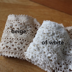 off white Vintage Cotton  Lace Trim ,DIY beige lace ribbon for sewing,9CM cotton lace,cottonDIY trmming