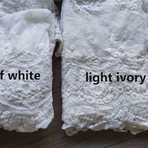 ソフトメッシュのアイボリーコットン刺繍、レース生地オンラインストアフラワー刺繍レーストリムDIY素材-130 cm