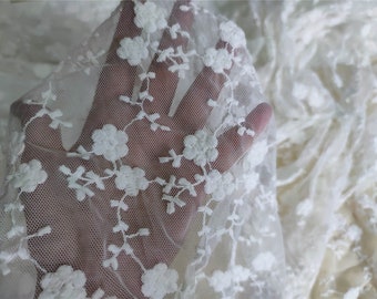 Little flower Embroidery Fabric ,Cotton Lace Fabric ,Floral wedding lace fabric