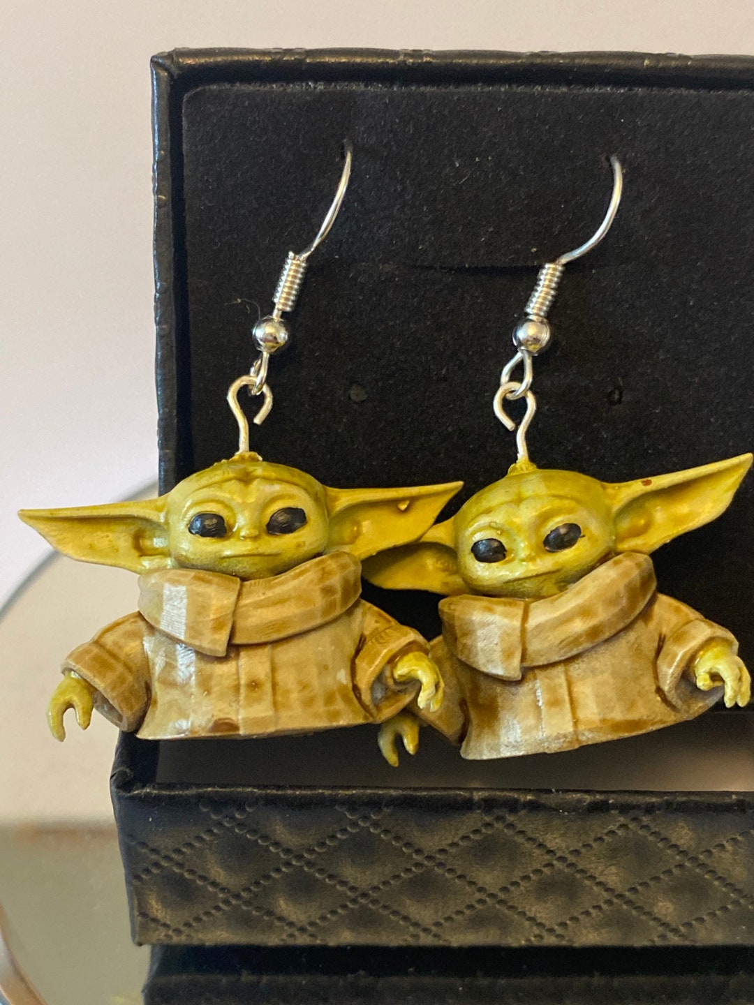 Star Wars Grogu baby Yoda Earrings Hand Painted Etsy