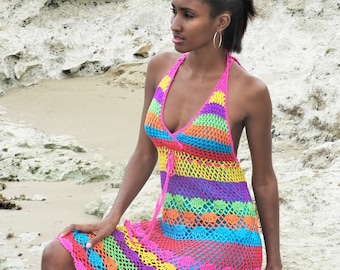 Handmade crochet dress 02 Multicolor