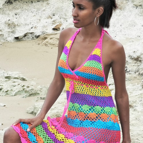 Handmade Crochet Dress 02 Multicolor 
