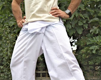 TALL SIZE Extra Long Thai Fisherman Pants 100% cotton with side pocket