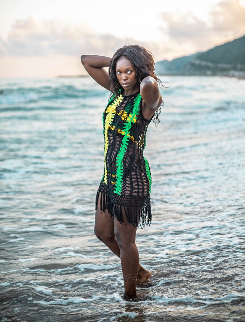 Jamaican Handmade Crochet Summer Top / Bikini Cover Etsy