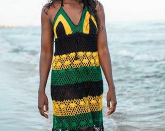 Handmade crochet dress 01  Jamaican