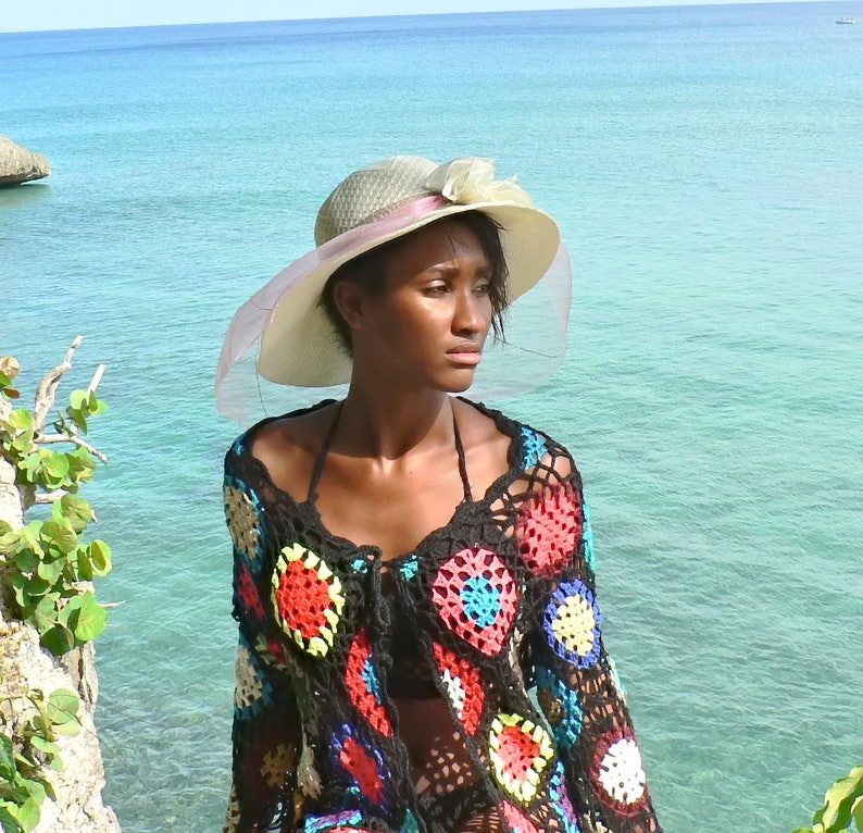 Handmade crochet cover up. Etsy