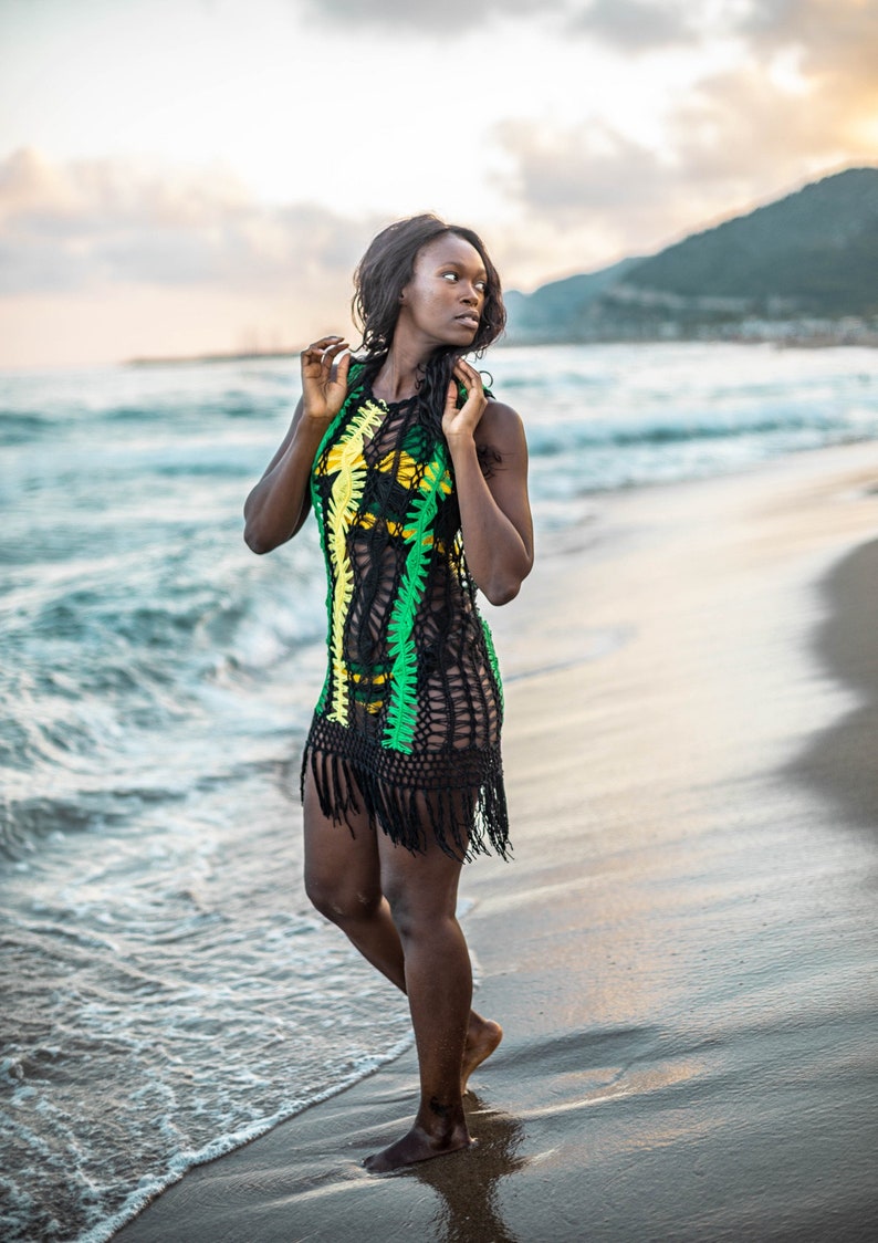 Jamaican Handmade Crochet Summer Top / Bikini Cover Etsy