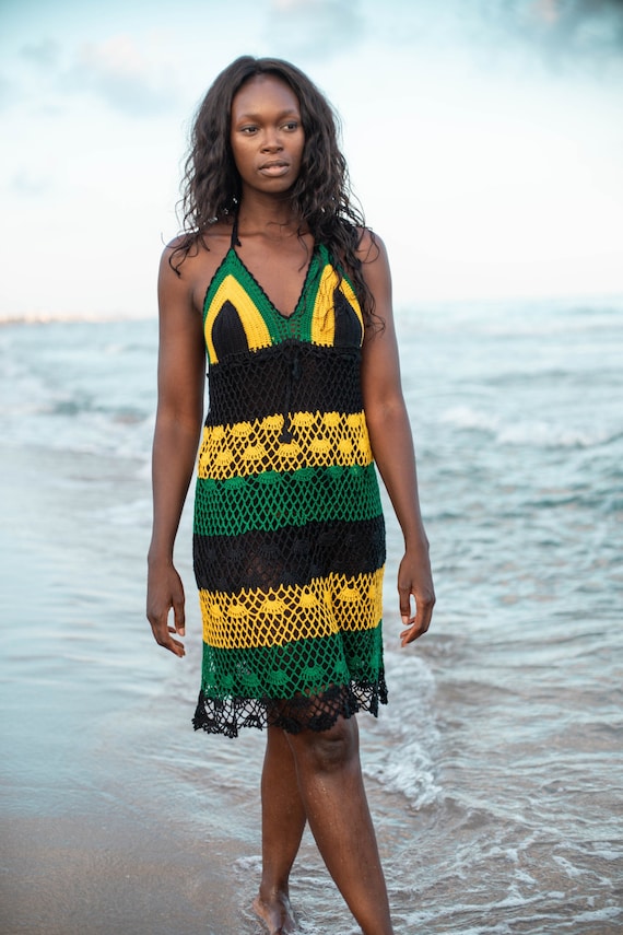 JAMAICAN Handmade Crochet Dress 01 Etsy