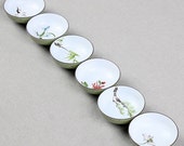 12 Handmalerei Blumen Muster Keramik Teetasse, chinesischen Stil Keramik Teaware,